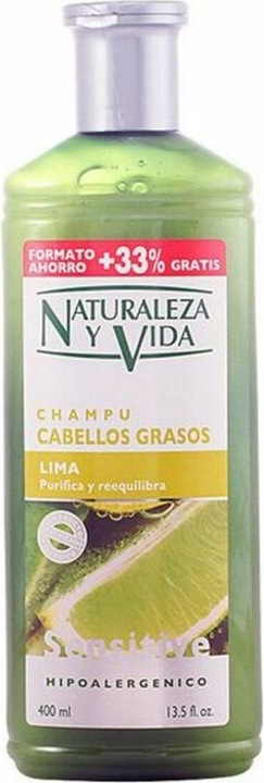 NaturVital CHAMPU SENSITIVE cabello graso 300+100 ml (400 ml, Liquid shampoo)