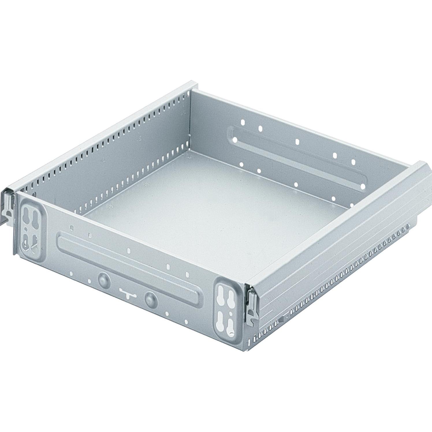 Hettich, Schubladenauszüge, Systema Top 2000 Stahlschubkasten, 392 mm, 370 x 354 mm, Alu-Finish
