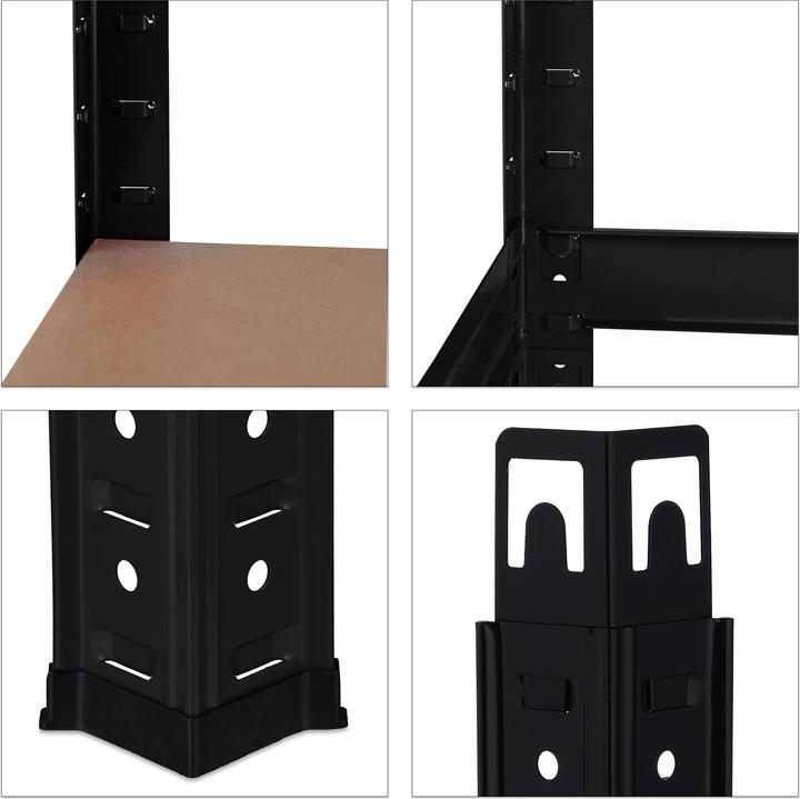 Actual product image Relaxdays Heavy-duty Black Shelving