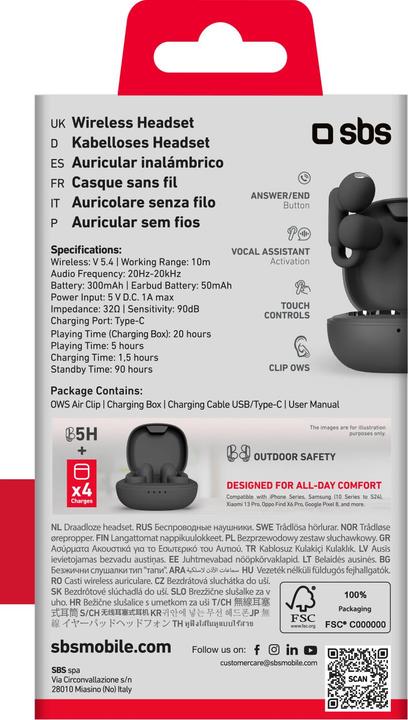 Produktbild SBS Kopfhörer (5 h, Kabellos)