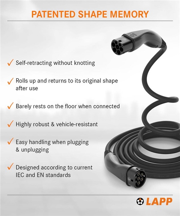 Actual product image Lapp Mobility EV-TYP2 Ladekabel HELIX 3-phasig (Type 2, 11 kW, 20 A, 5 m)
