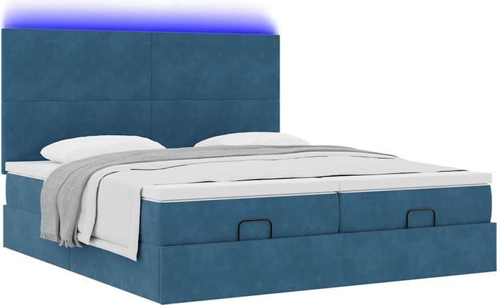 Image du produit vidaXL Ottoman-lit avec matelas bleu foncé 180x200 cm velours (180 x 200 cm)