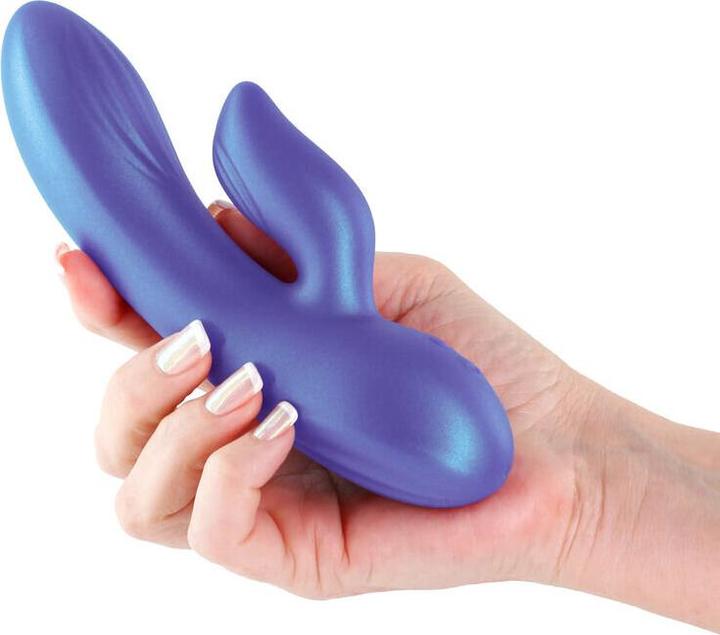 Actual product image NS Novelties Seduction Angel Metallic Blue Vibrator 17.4 cm