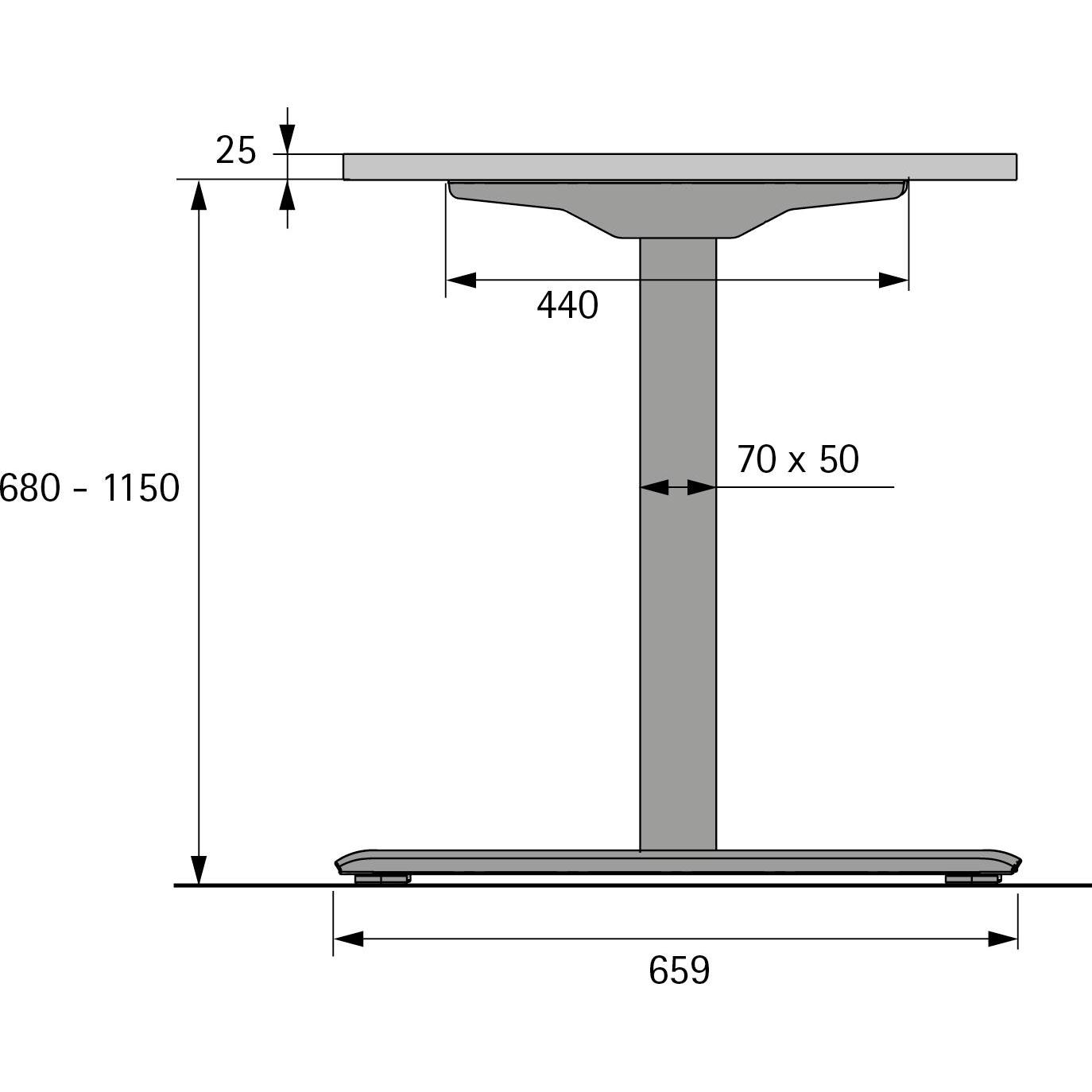 Thumbnail - Hettich, Tischbeine + Tischgestell, Tischgestell-Set Change Top Eco