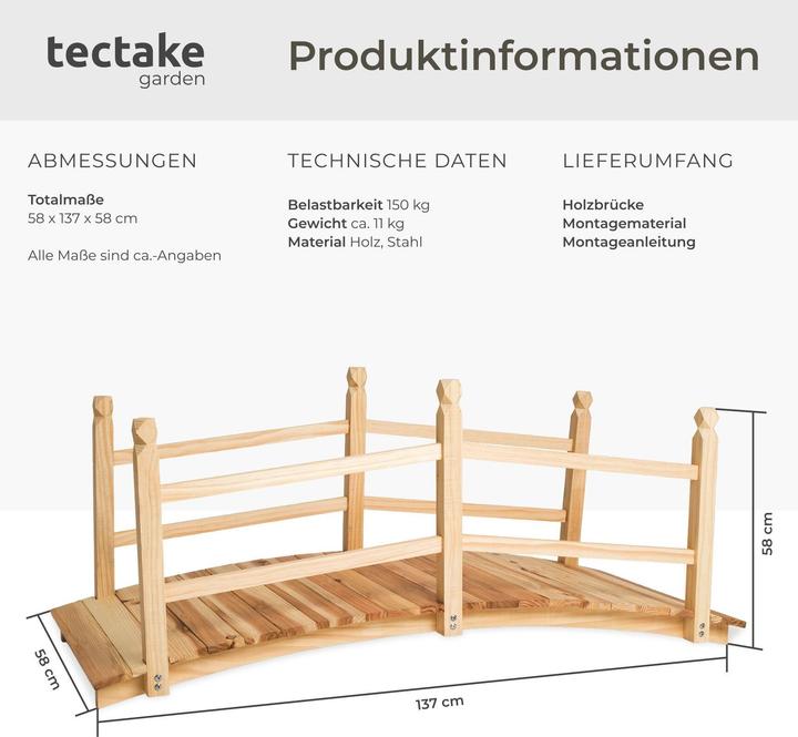 Produktbild tectake Gartenbrücke