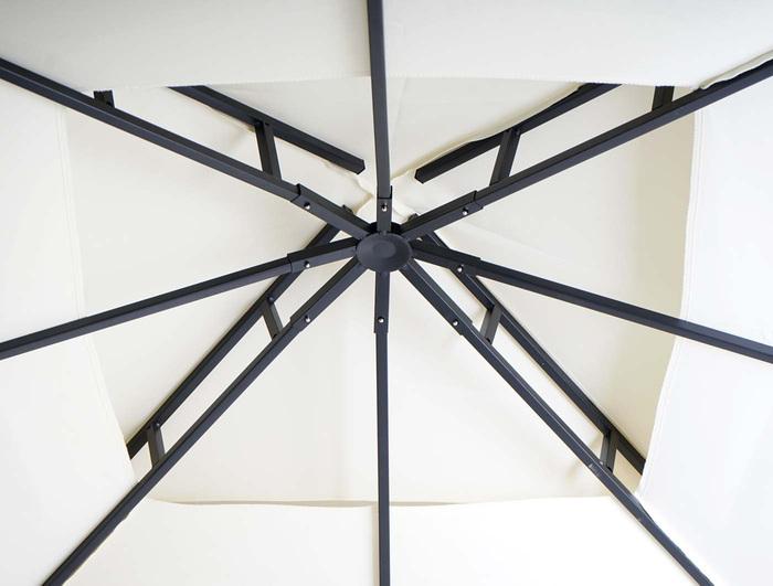 Actual product image Mendler Pergola, garden gazebo, steel movable side wall 2,5x2,5m - cream-beige (490 cm, 250 cm)