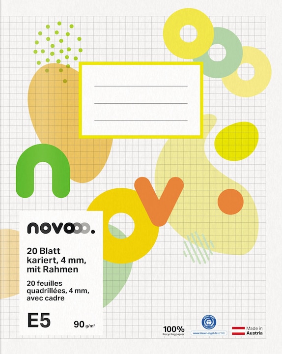 Novooo Schulheft E5 (E5, Kariert)