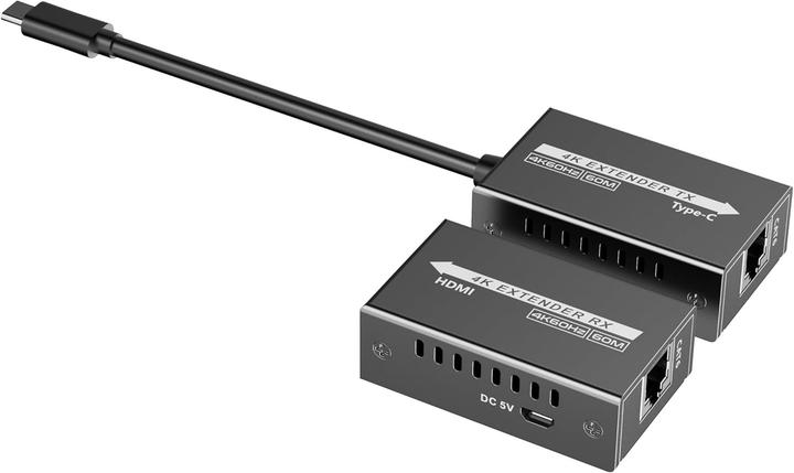 Produktbild PremiumCord USB-C na HDMI extender přes patch kabel Cat5e/6/6a 4K@60Hz na 60m (Extender)