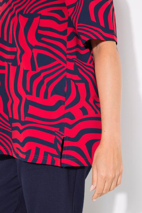 Produktbild Ulla Popken T-Shirt, A-Linie, Tunika-Ausschnitt, Halbarm (60)