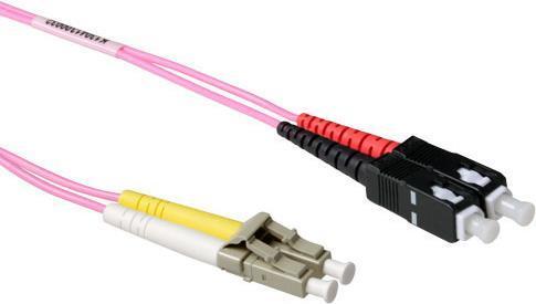 Produktbild ACT 7 meter LSZH Multimode 50/125 OM4 fiber patch cable duplex with LC and SC connectors (CAT8.2, 7 m)