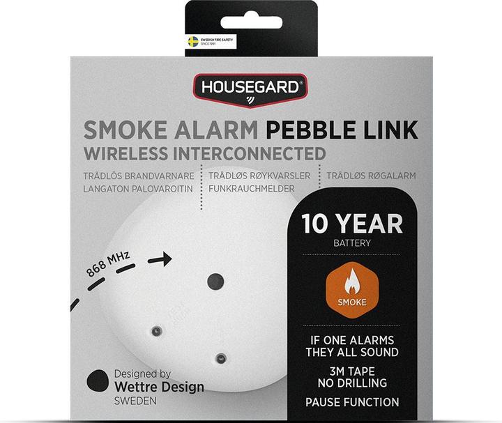 Actual product image Housegard Smoke Alarm Pebble Link Wireless Interconnected
