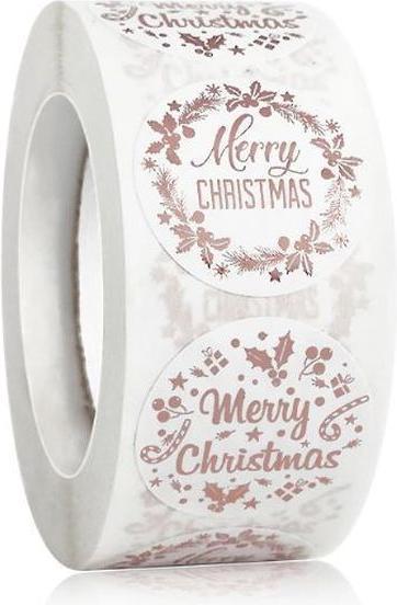 MU Style Autocollants ronds "Merry Christmas (Décoration pour cadeau, 1 x)