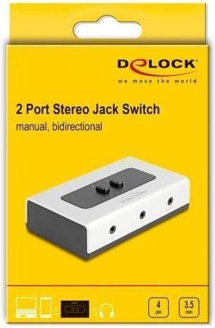 Produktbild Delock 2 zu 1 Umschalter Klinke 3,5 mm 4 Pin manuell bidirek (bidirektional)