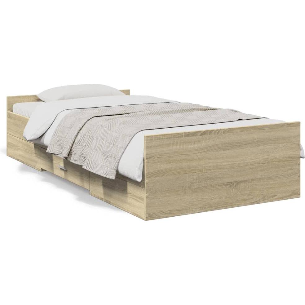 VidaXL, Bett, Bettgestell mit Schubladen 90 x 200cm (90 x 200 cm)