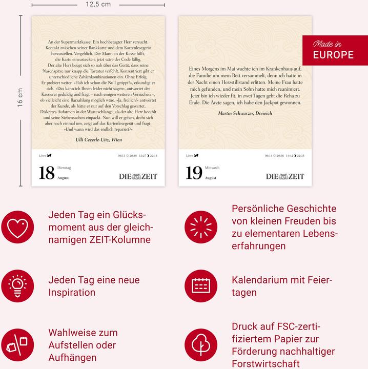 Valeurs nutritives et ingrédients Harenberg Was mein Leben reicher macht Tagesabreisskalender 2026 - Glücksmomente für jeden Tag (Couverture rigide, Allemand)