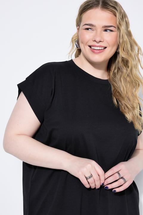 Actual product image Studio Untold Cap Sleeve Rounded Hem Tunic Tee (46, 48)