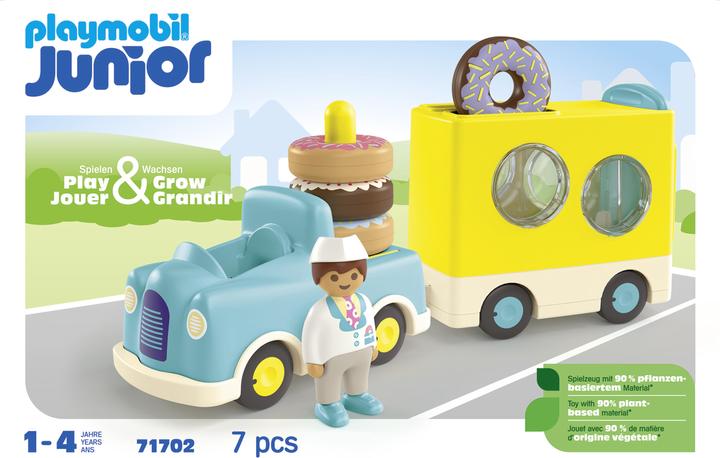 Produktbild Playmobil Verrückter Donut Truck mit Stapel- und Sortierfunktion (71702, Playmobil Junior)