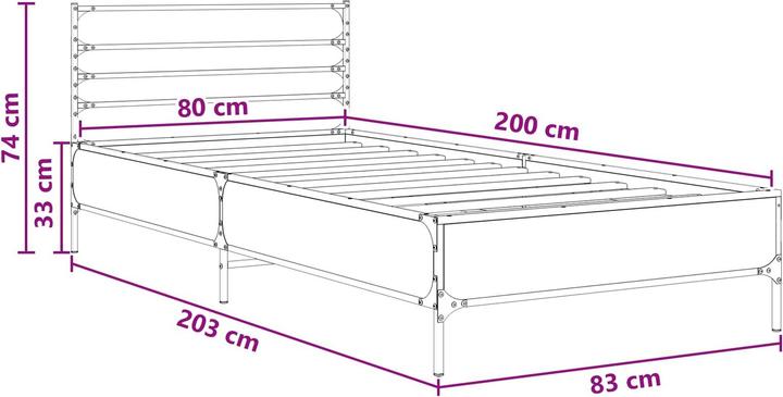 Produktbild vidaXL Moderner Bettrahmen (80 x 200 cm)