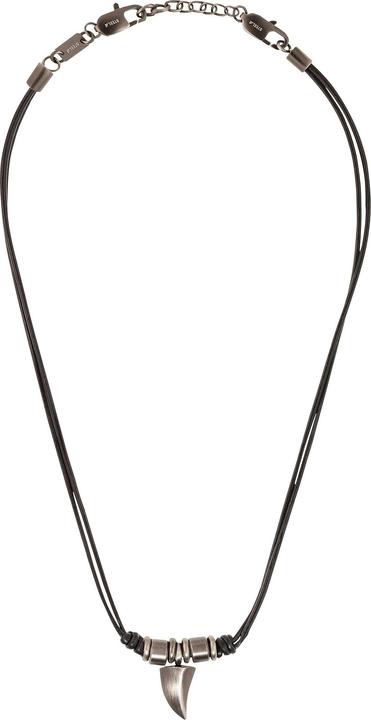 Produktbild S.Oliver Halsschmuck für Herren, Leder, Stainless Steel | Zahn (Edelstahl, 40 cm)