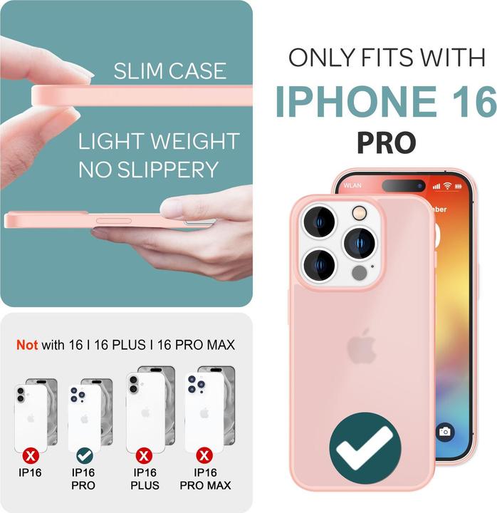 Actual product image Nalia Matte hybrid cover semi-transparent (Apple iPhone 16 Pro)