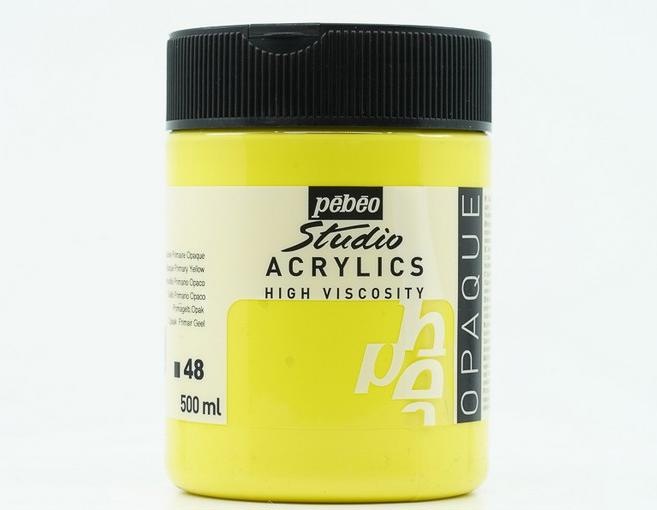 Actual product image Pebeo Studio Acrylics fine acrylic (Primary yellow, 500 ml)