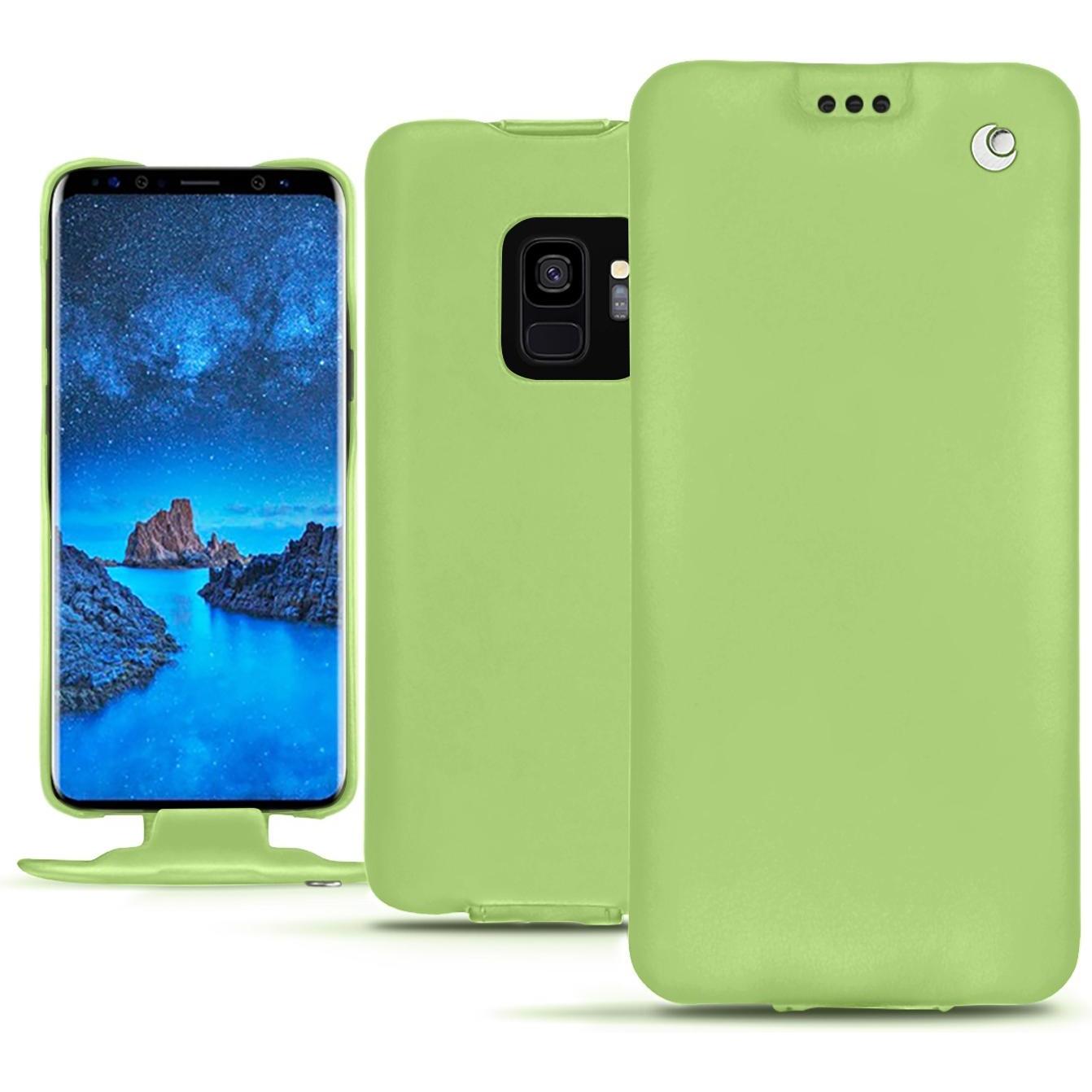 Noreve Lederschutzhülle vertikal (Samsung Galaxy S9), Smartphone Hülle, Grün