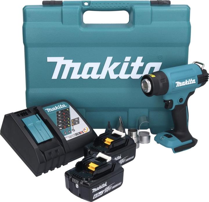 Actual product image Makita DHG 181 RGK Battery Hot Air Blower 18 V 150 - 550Â°C + 2x Battery 6,0 Ah + Charger + Case