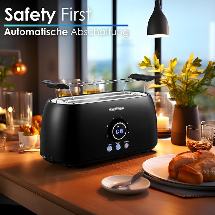 Actual product image Steinborg Langschlitztoaster mit Brötchenaufsatz