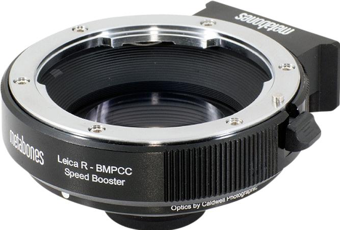 Actual product image Metabones Speed Booster Leica R on Blackmagic BMPCC MFT