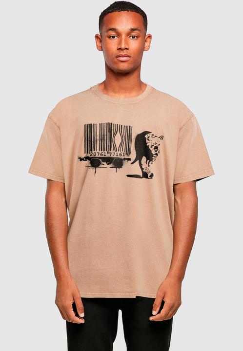 Produktbild Merchcode Brandalised - Barcode Leopard Acid Washed Oversize Tee - 189201 (S)