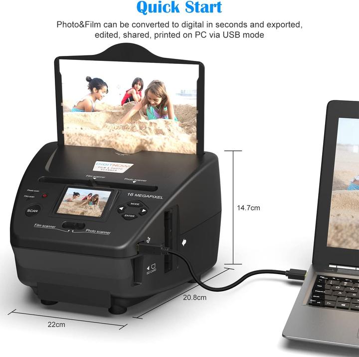 Image du produit Digitnow! Scanner de diapositives 16MP tout-en-un film