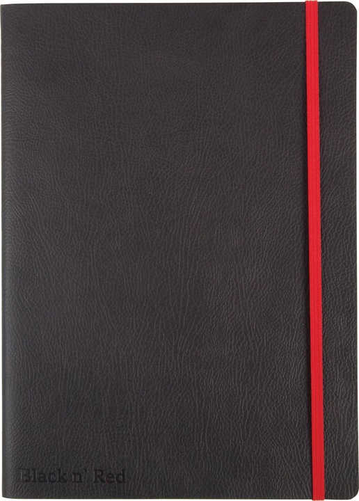 Actual product image Oxford Black n' Red B5 Soft Cover Casebound Business Journal Ruled & Numbered 144 Page Black (B5, Lined, Soft cover)