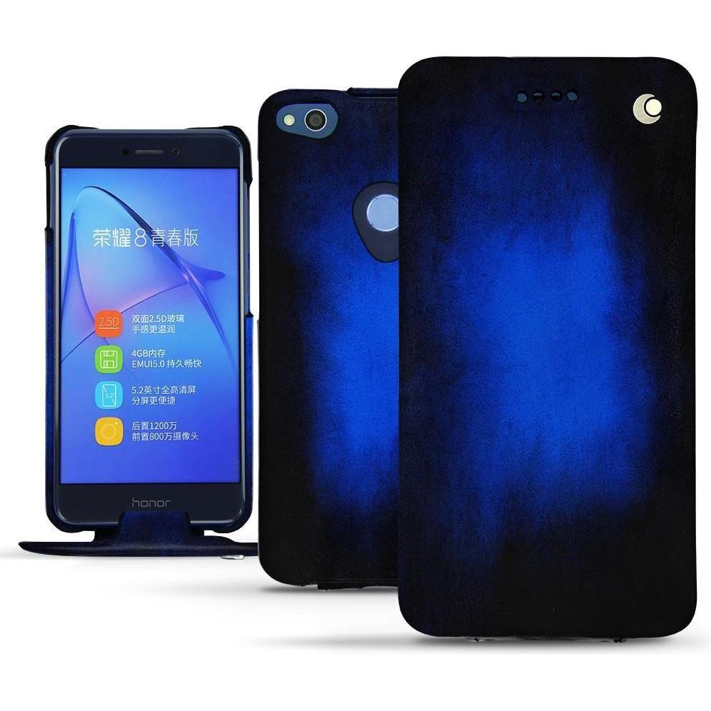 Noreve Lederschutzhülle vertikal (Huawei P8 Lite (2017)), Smartphone Hülle, Blau