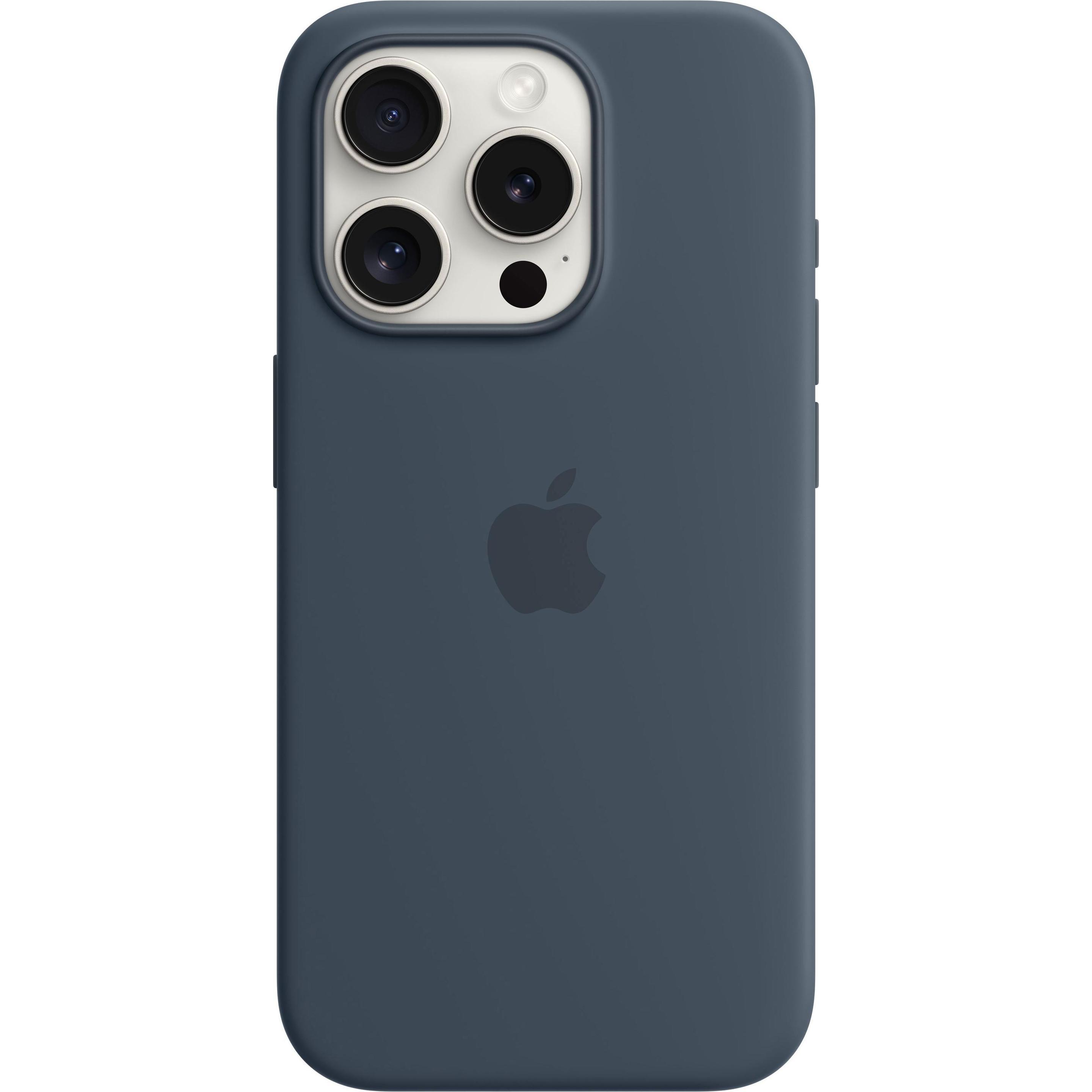 Apple Silikon Case mit MagSafe (Apple iPhone 15 Pro), Smartphone Hülle, Blau