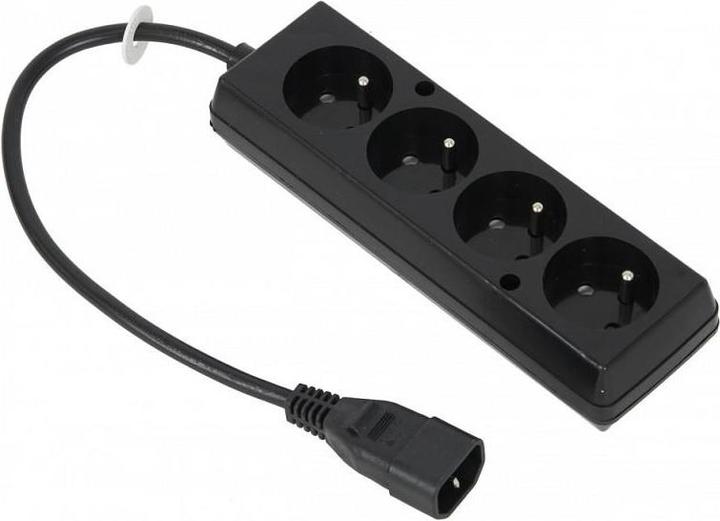 Produktbild OEM -Netzteil 230V für USV - 1x IEC C14 auf 4X CEE 7 5 (FR / CZ) / max. 10A / Länge 30 cm