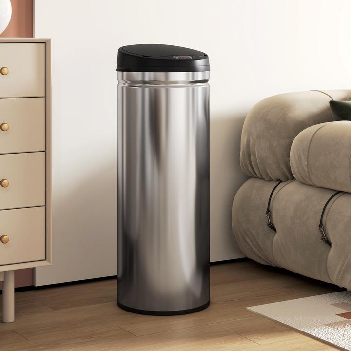 Produktbild Homcom Sensor-Mülleimer Edelstahl, Kunststoff Silber (50 l)