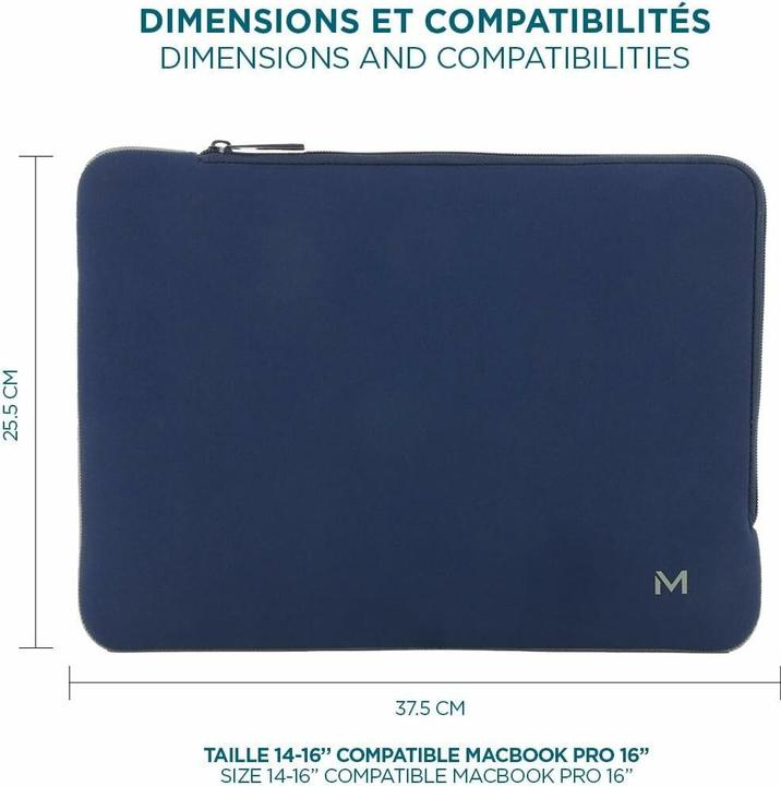 Produktbild Mobilis Skin Sleeve 14-16 - Navy Blue and Grey (16")