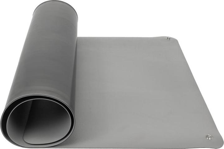 Produktbild Wetec Tischbelag, ESD, 610 x 1.220 mm, platingrau, gerundete Ecken, 2 x 10 mm DK (Statikschutz)