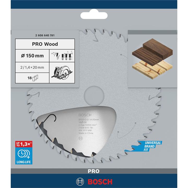 Produktbild Bosch Professional Zubehör PRO Wood Kreissägeblatt, 150 x 2 x 20 mm