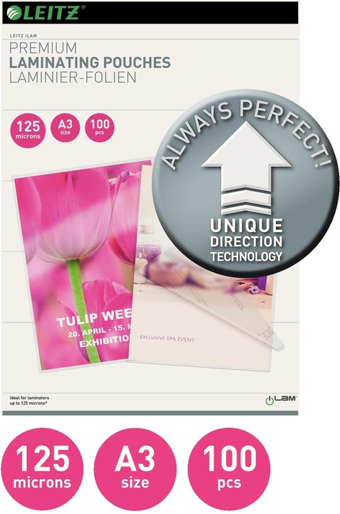 Actual product image Leitz Laminating foil (A3, 100 Piece, 125 µm)