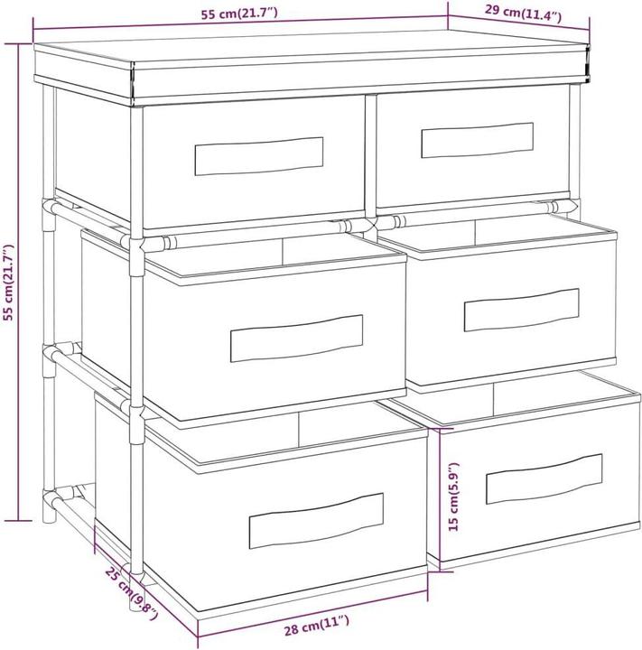 Actual product image vidaXL Aufbewahrungsschrank (55 x 55 x 55 cm)