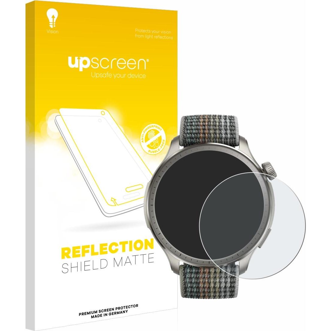 upscreen Reflection Shield Displayschutz Matt, Smartwatch Schutzfolie, Grau