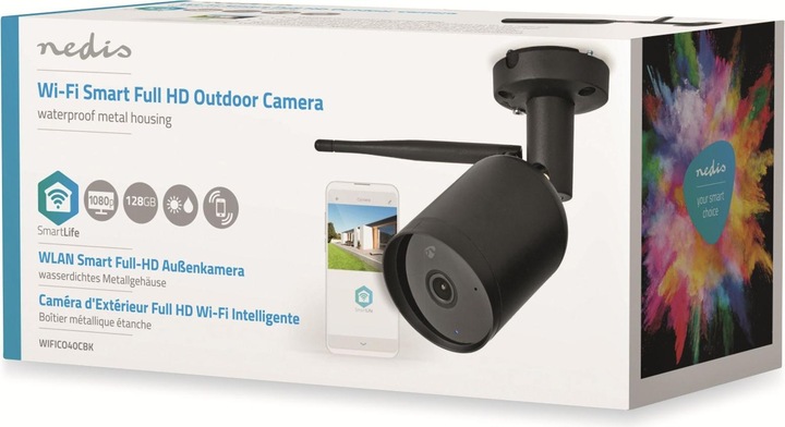 Actual product image Nedis WLAN Smart IP Camera WIFICO40CBK (1920 x 1080 Pixels)
