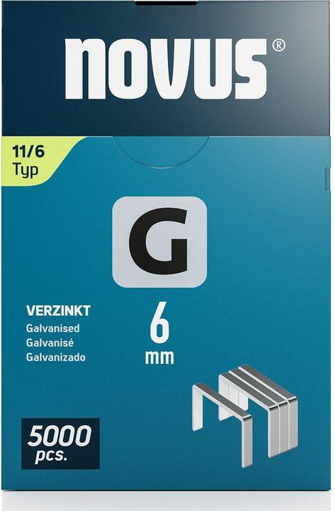 Productafbeelding Novus Platte krammen G 11 6mm 5000 stuks.