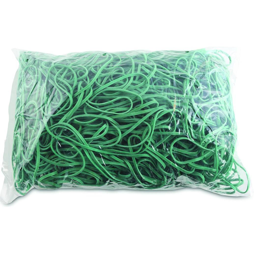 Office Products, Gummiband, Schutzvorrichtungen, medizinisch, 130 mm, 1,5 x 3 mm, 60 % Gummi, 1000 g, Hitze, grün (1 Stk...