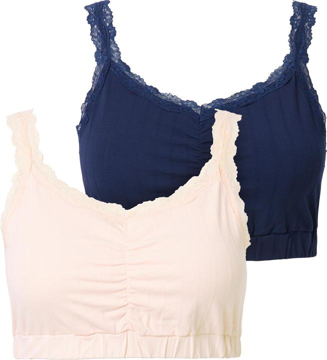Immagine prodotto Ulla Popken Bustier in confezione doppia con orli con pizzo e jersey a punto ajour (Confezione da 2, 60 H)