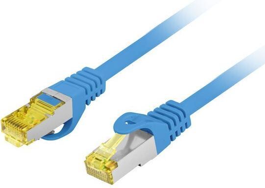 Produktbild Lanberg Patchcord Kat.6a S/Ftp Lszh Cu 0.25m Niebieski Fluke Passed (S/FTP, CAT6a, 0.25 m)