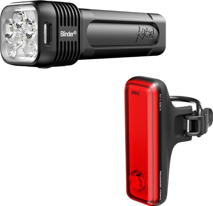 Actual product image knog. Blinder 1400 + Blinder Road 150 Rear Twinpack, black (1400 Lumen/150 Lumen) (1400 lm)
