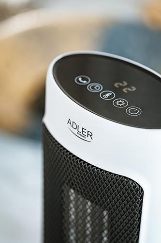 Actual product image Adler AD 7738 Ceramic LED fan heater with remote control + timer (2000 W)