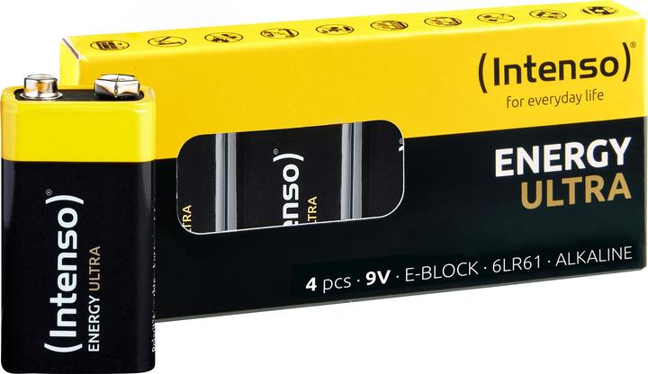 Intenso Batterie Alkaline, E-Block, LR61, 9V (4 Stk., AAAA, E Block, 560 mAh)